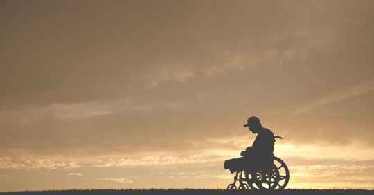 a leg amputee in a wheelchair